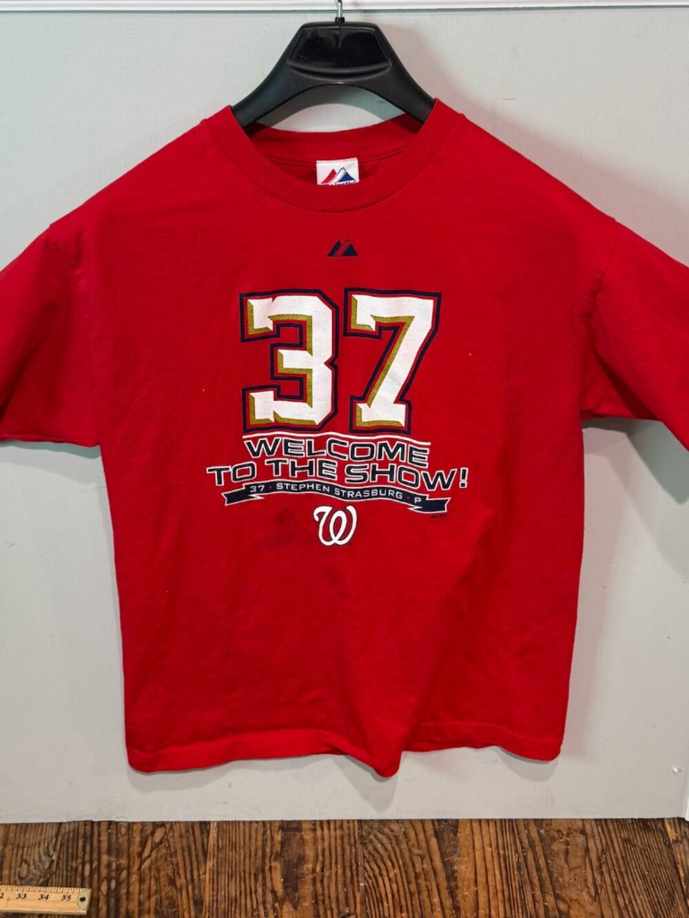 Stephen Strasburg #37 Washington Nationals "Welcome To The Show" Shirt Large